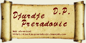 Đurđe Preradović vizit kartica